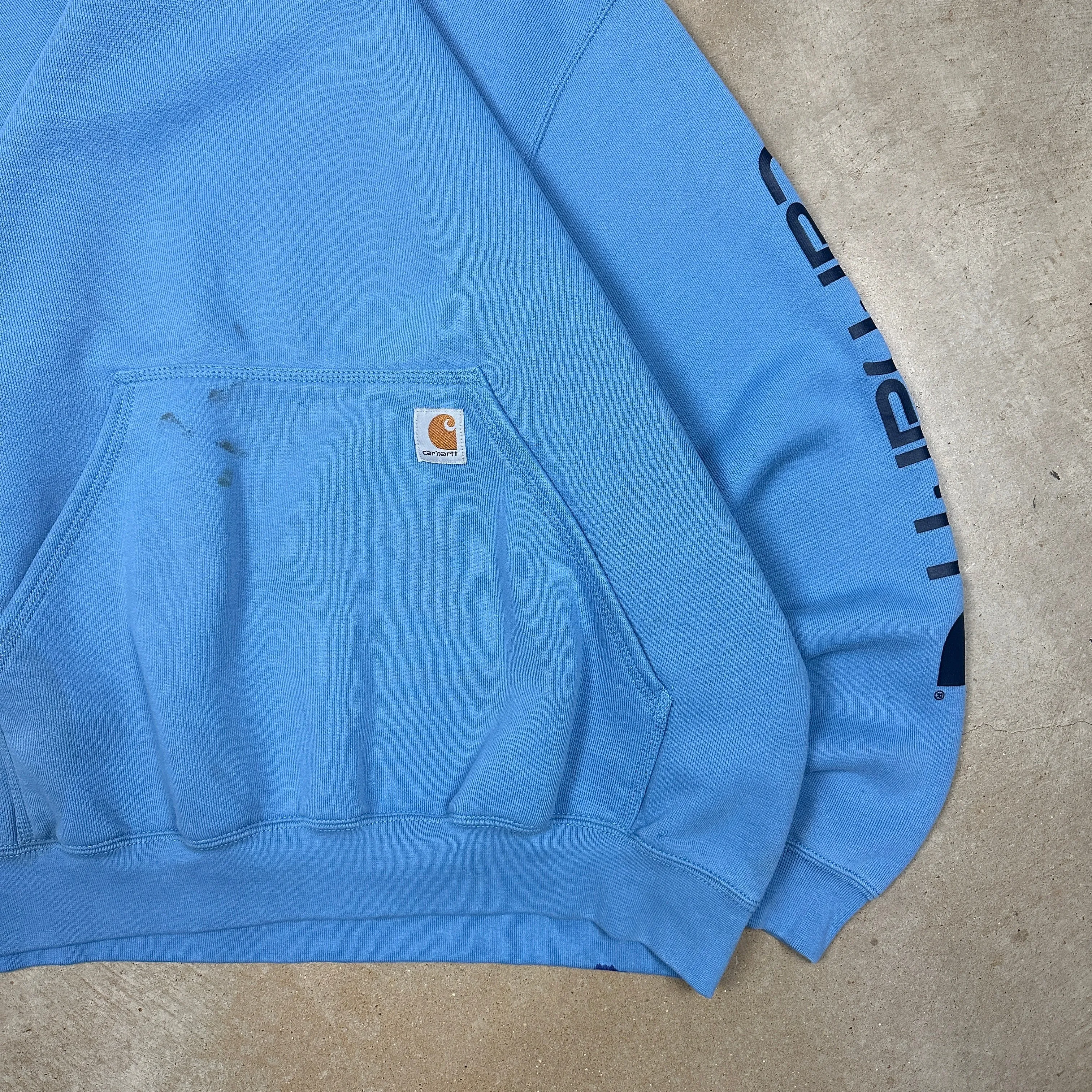 00s Sky Blue Carhartt Essential Hoodie XL V48
