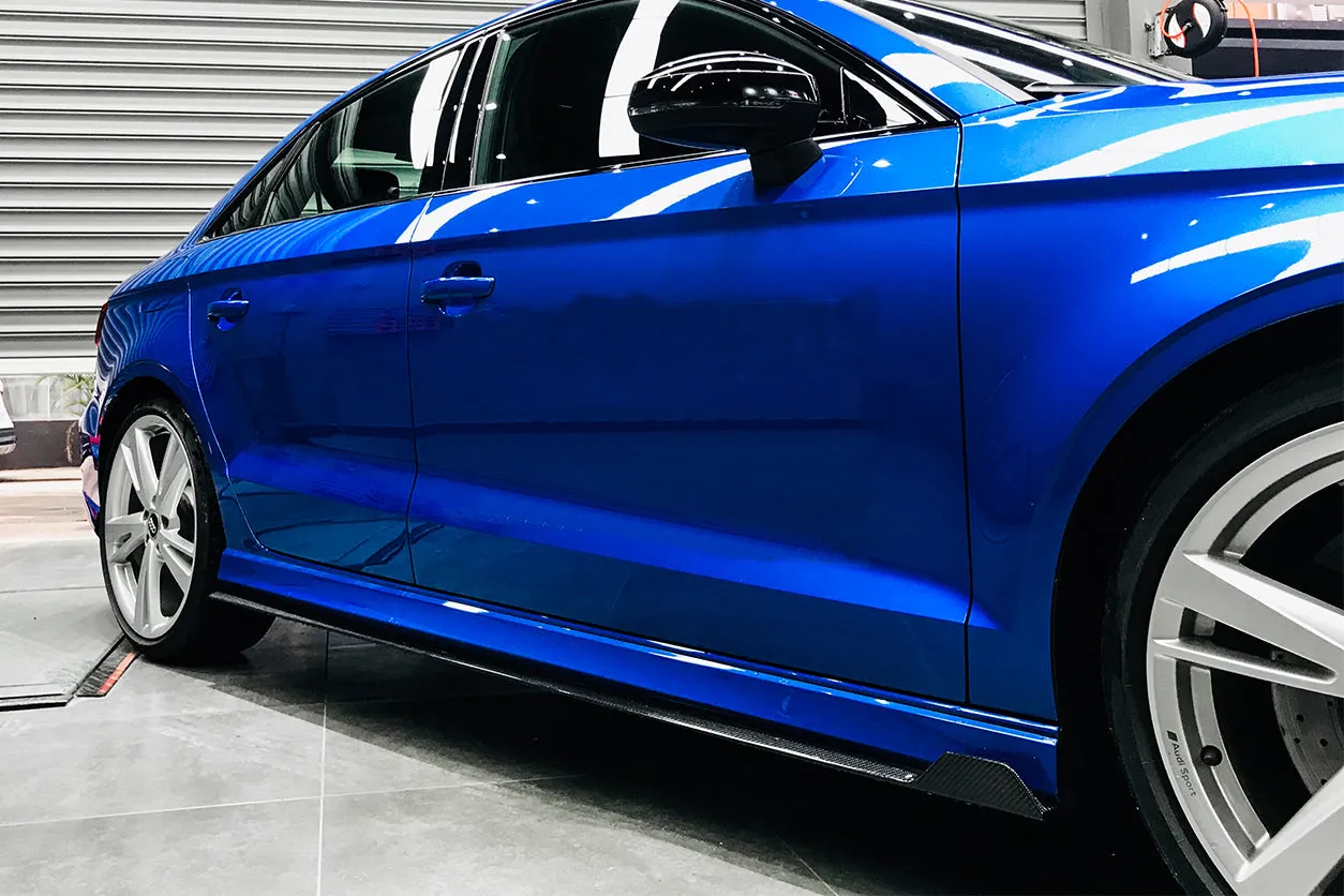 2019-2020 Audi RS3 BKSS Style Carbon Fiber Side Skirts Under Board