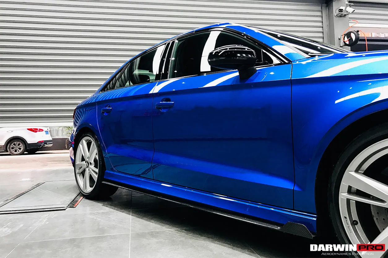2019-2020 Audi RS3 BKSS Style Carbon Fiber Side Skirts Under Board