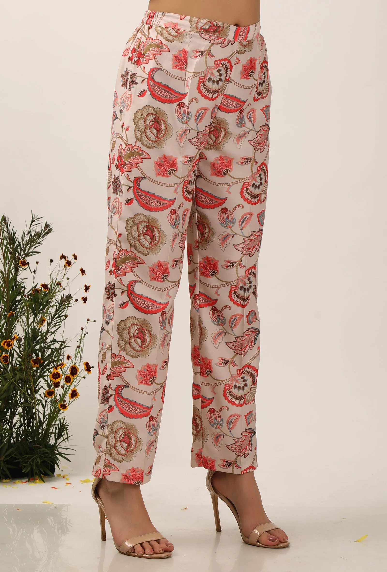 Ambi Floral Chintz Narrow Fit Pants