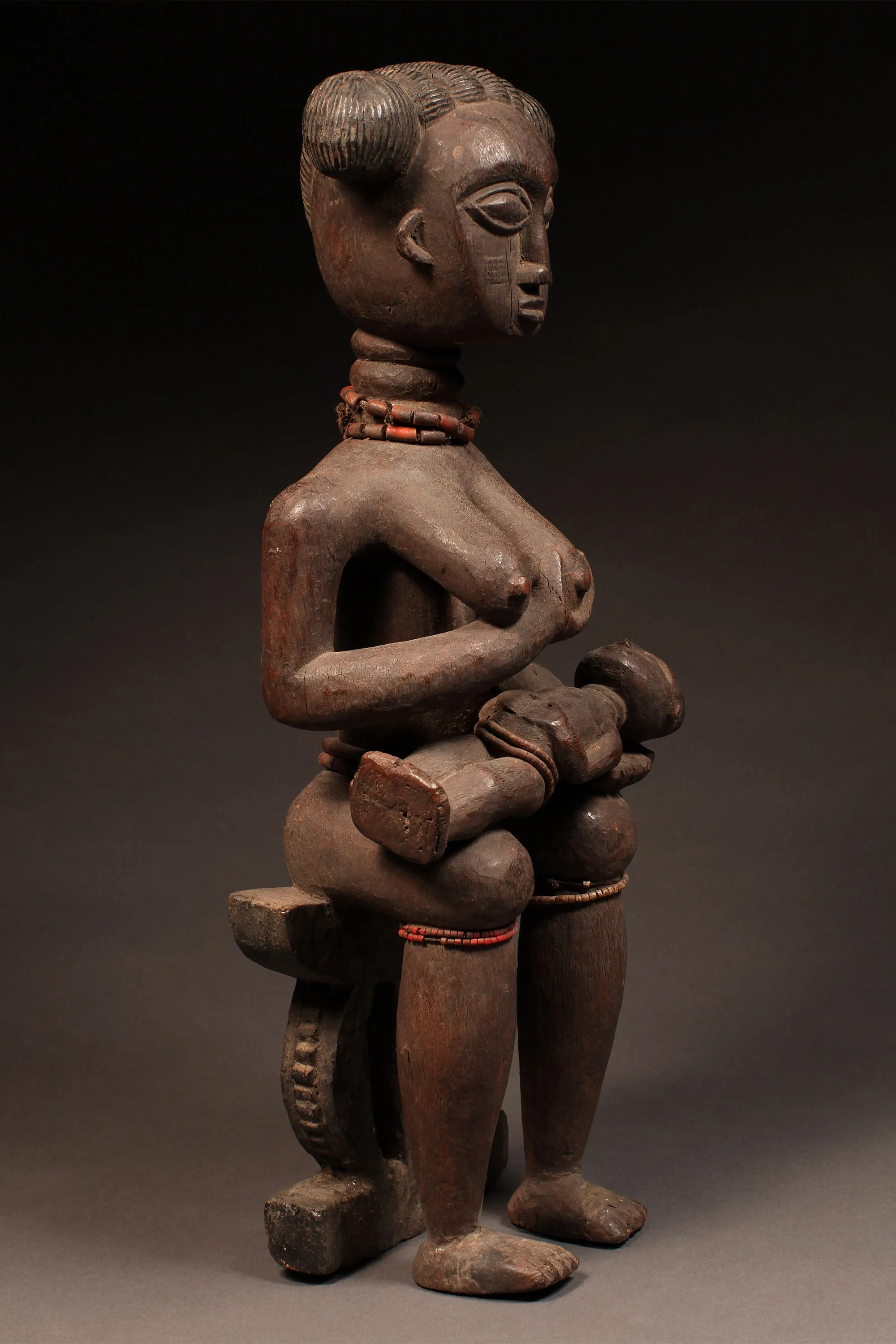 Ashanti, Asante,  Maternity Figure, Carved Wood, Ghana, African