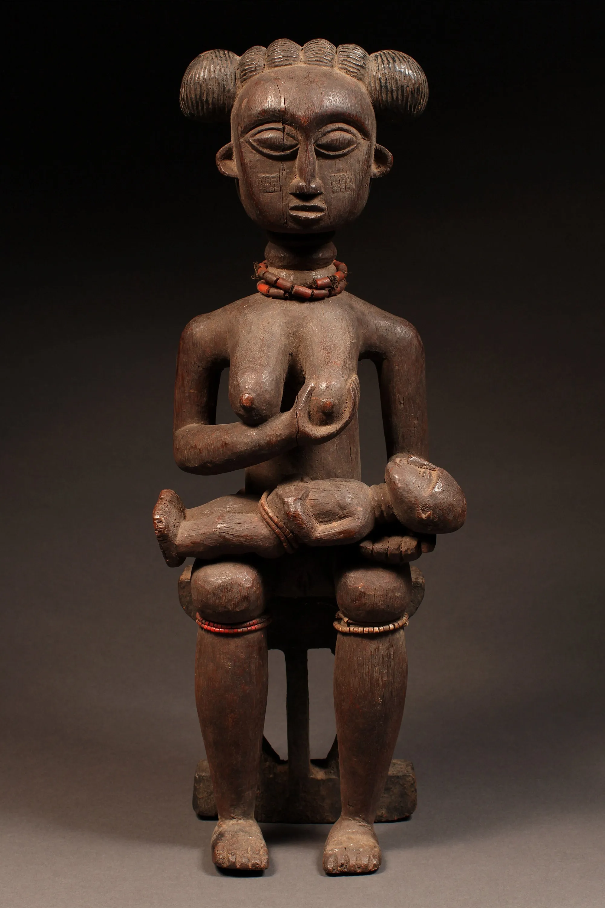 Ashanti, Asante,  Maternity Figure, Carved Wood, Ghana, African