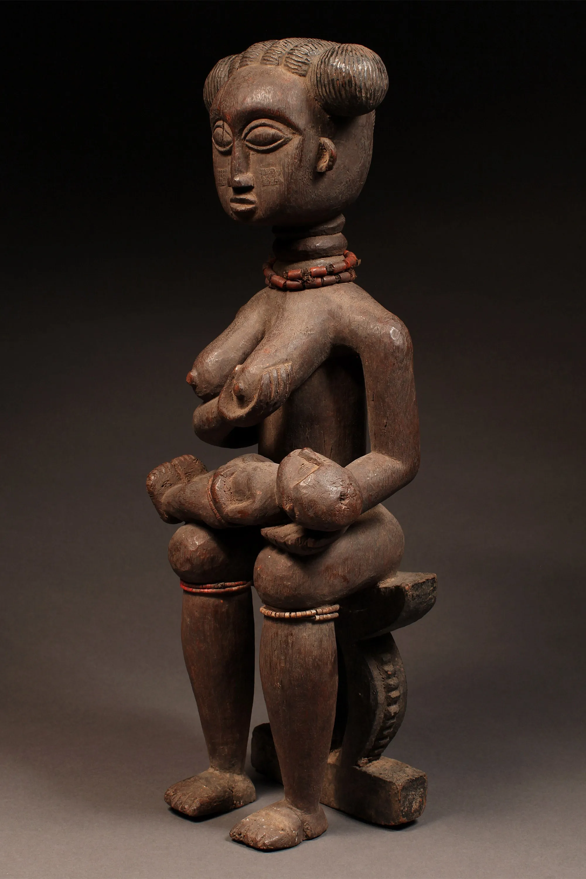 Ashanti, Asante,  Maternity Figure, Carved Wood, Ghana, African