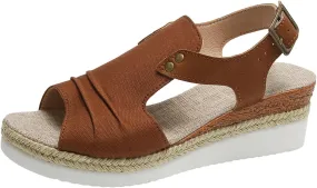 Beach Platform Sandals for Women Wedge Bohemian Summer Dressy Wedges Open Toe Beach Espadrille Sandals Ankle Strap