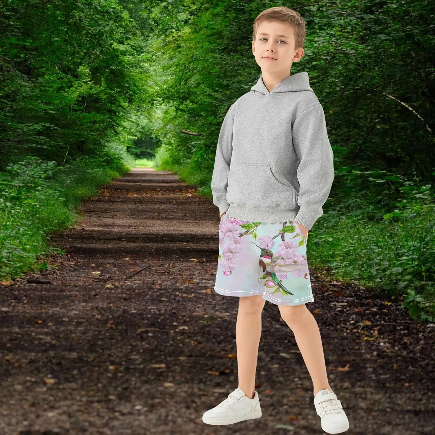 Boys Athletic Shorts Size 7-15 Boys' Casual Shorts with Pockets Elastic Waist Summer Kids Bottom for Sports Homewear