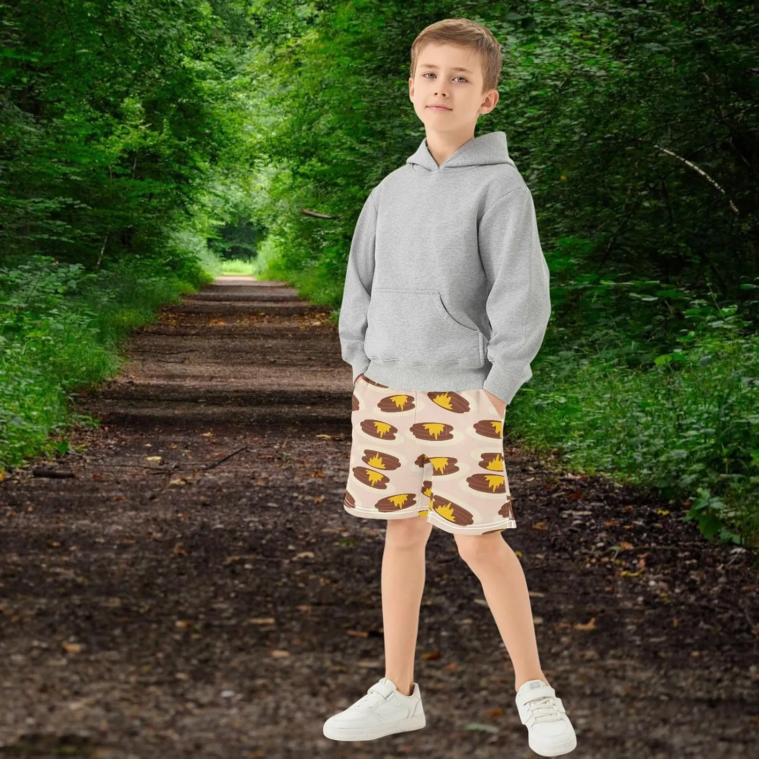 Boys Athletic Shorts Size 7-15 Boys' Casual Shorts with Pockets Elastic Waist Summer Kids Bottom for Sports Homewear