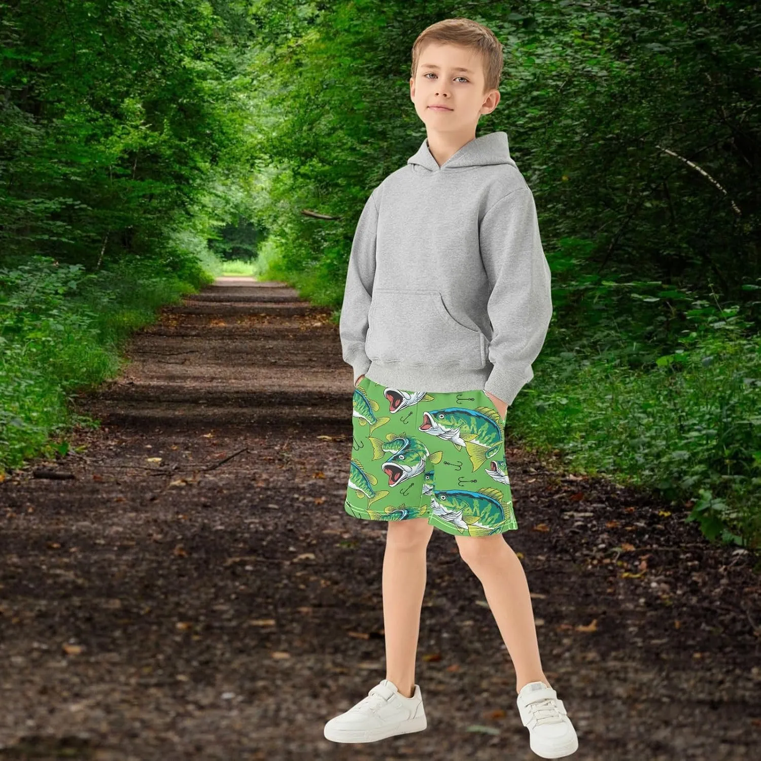 Boys Athletic Shorts Size 7-15 Boys' Casual Shorts with Pockets Elastic Waist Summer Kids Bottom for Sports Homewear