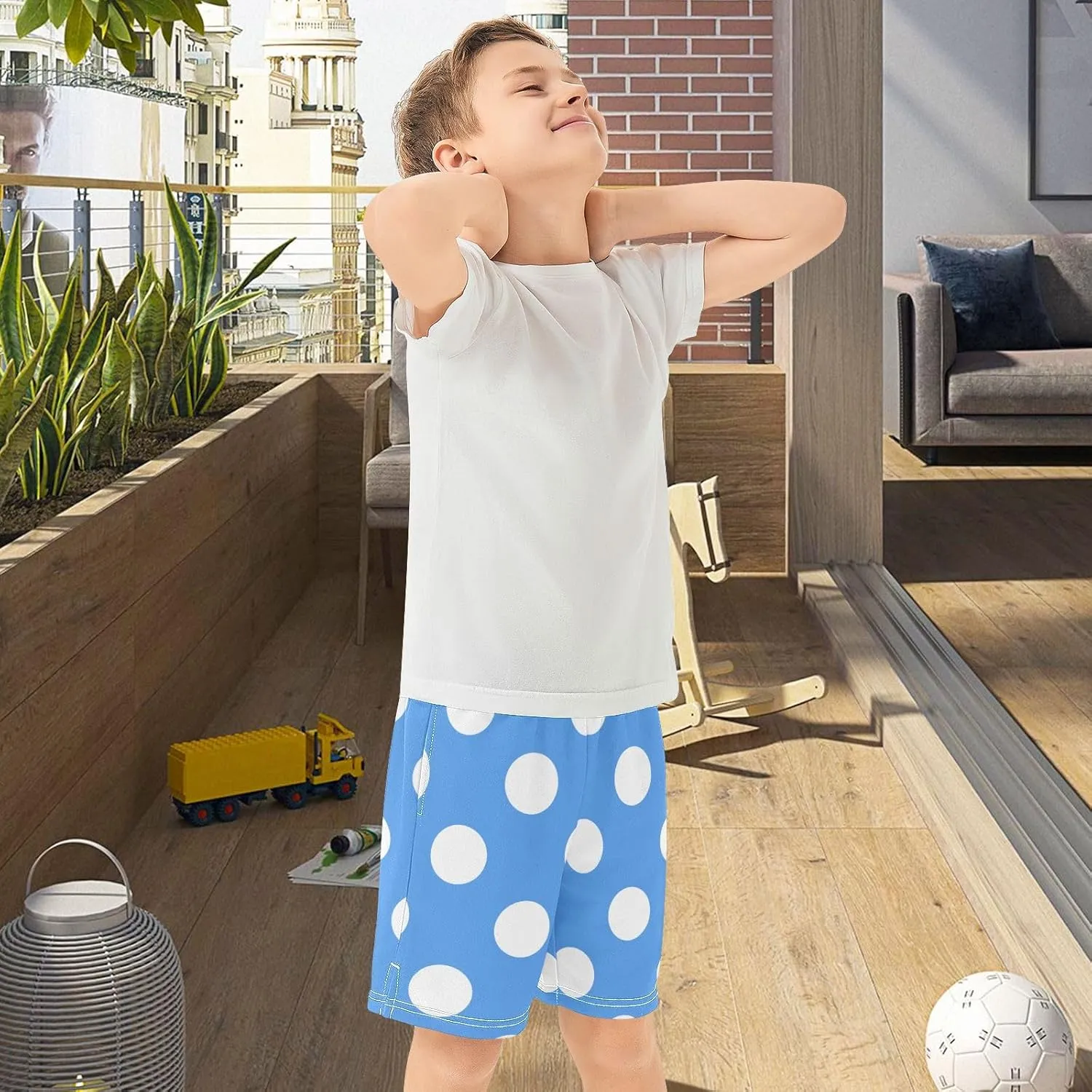 Boys Athletic Shorts Size 7-15 Boys' Casual Shorts with Pockets Elastic Waist Summer Kids Bottom for Sports Homewear