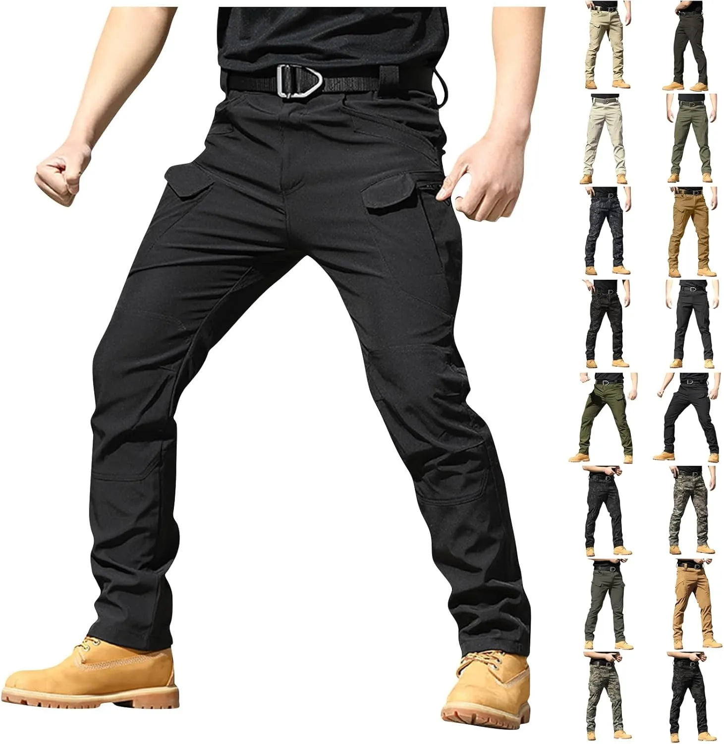 Cargo Pants for Men Relaxed Fit Ripstop Waterproof Flex Tactical Pants Outdoor Lightweight Hiking Pant with Pockets