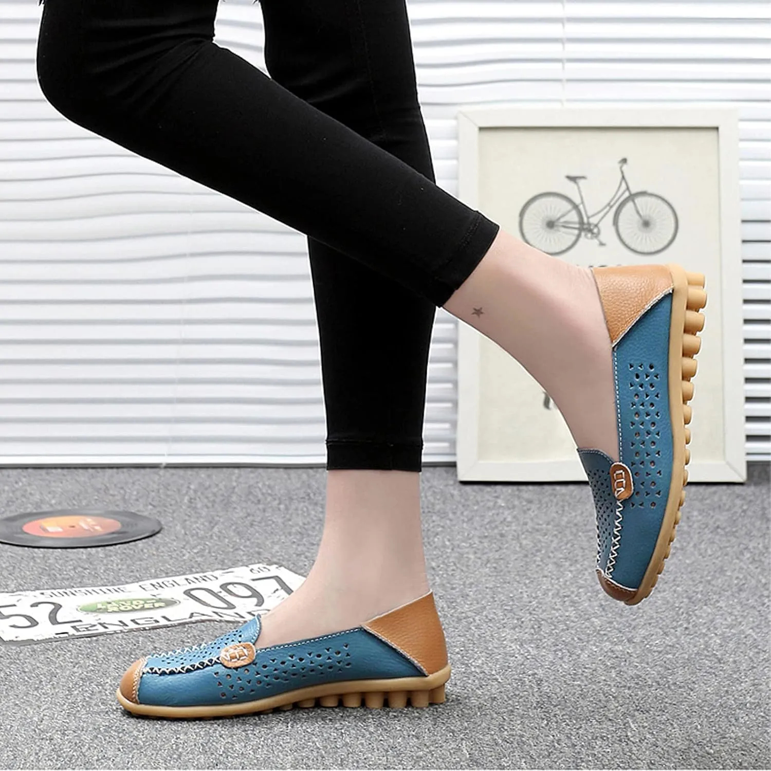 DirraBra owlkay Women's Fashion Breathable Loafers Slip On Casual Walking Shoes Moccasin Comfortable Lightweight Non-Slip Boat Shoes