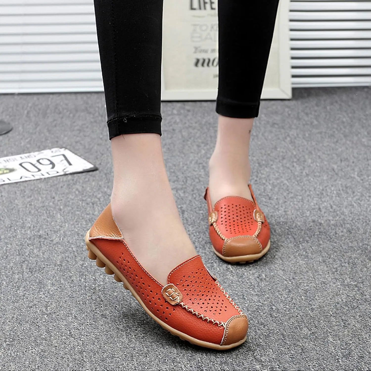 DirraBra owlkay Women's Fashion Breathable Loafers Slip On Casual Walking Shoes Moccasin Comfortable Lightweight Non-Slip Boat Shoes