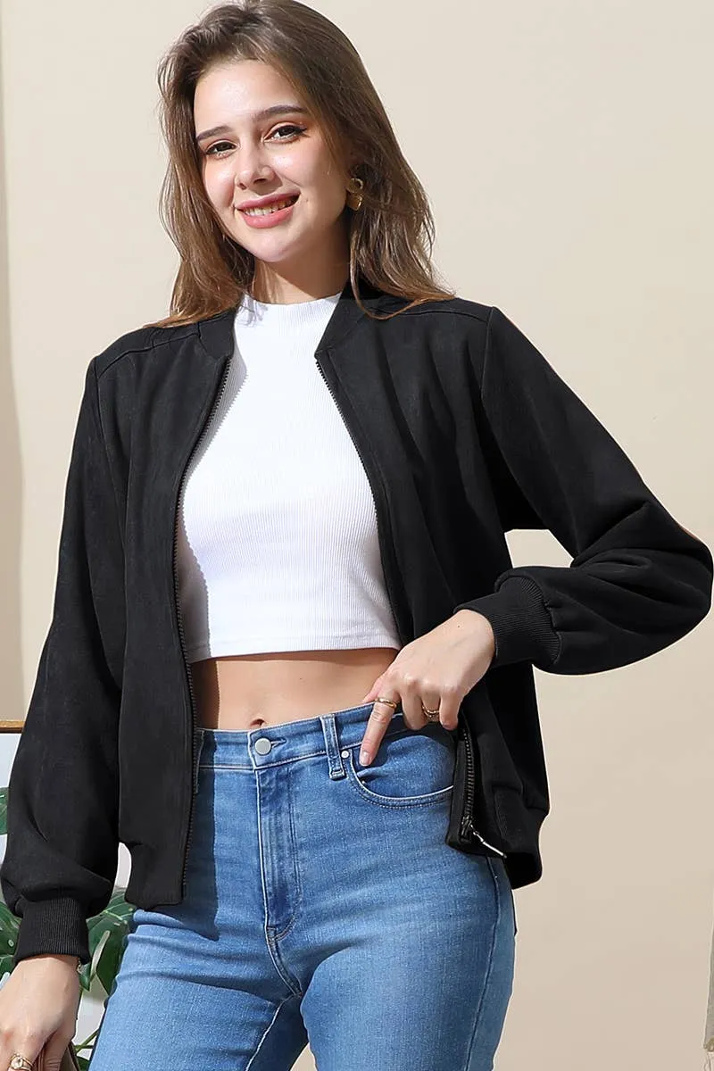 Faux Suede Jacket:  Plus Size