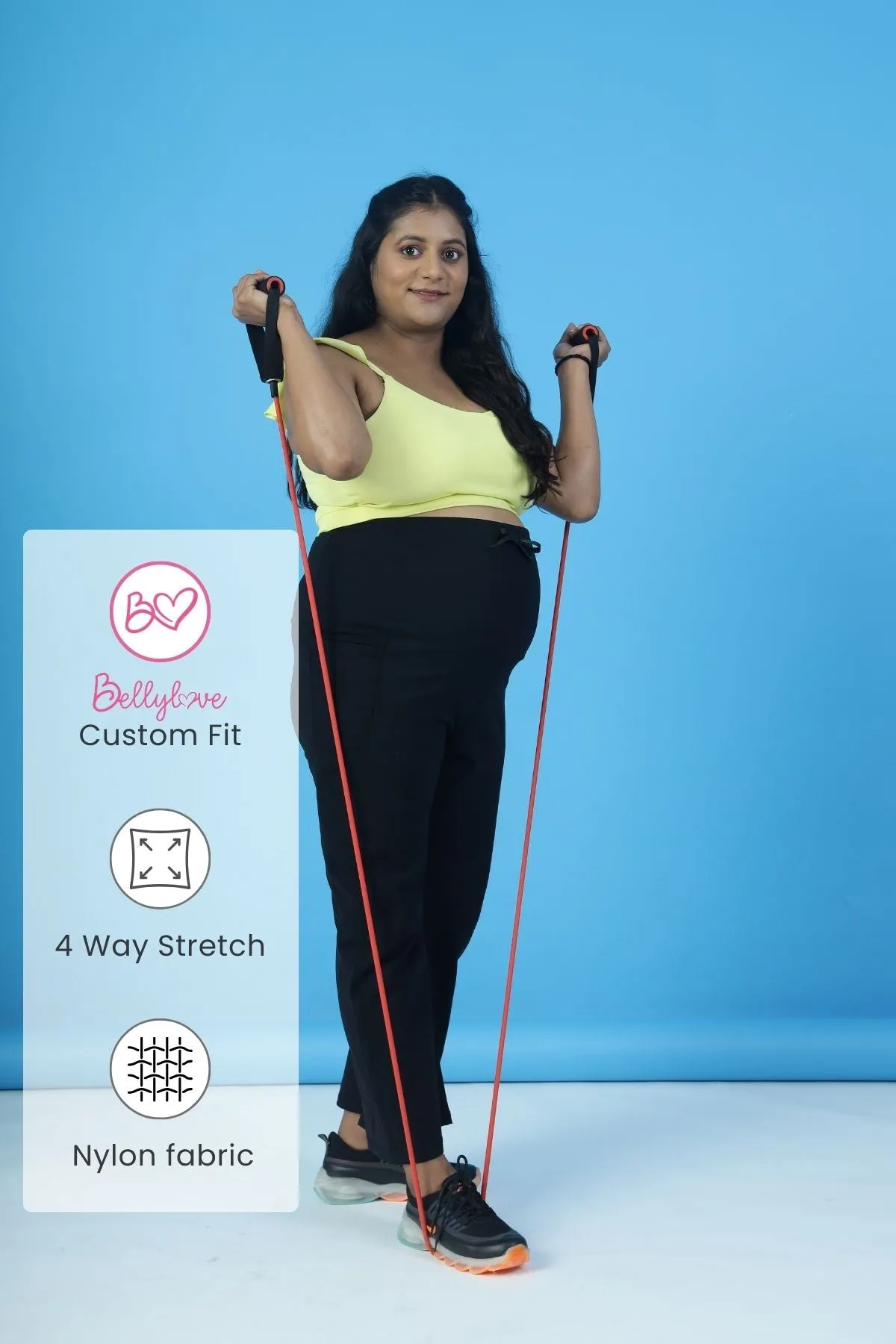 Full Bump-Coverage Black Flair Maternity Pants