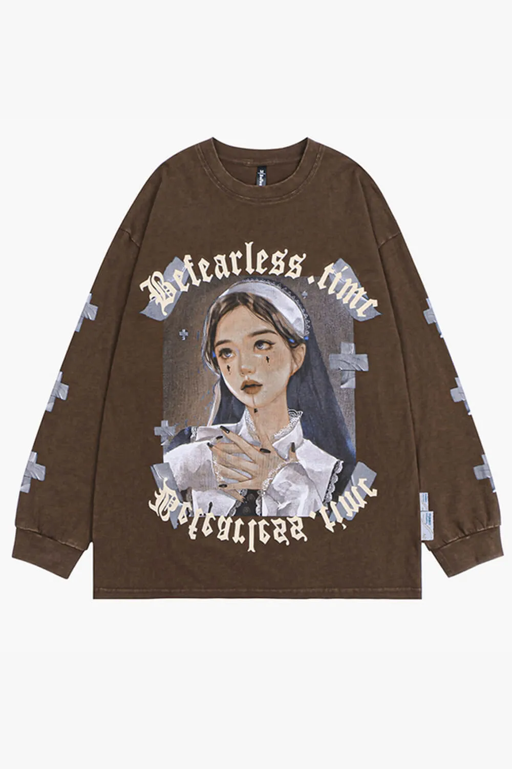 Goth Nun Girl Sweatshirt Darkcore Aesthetic