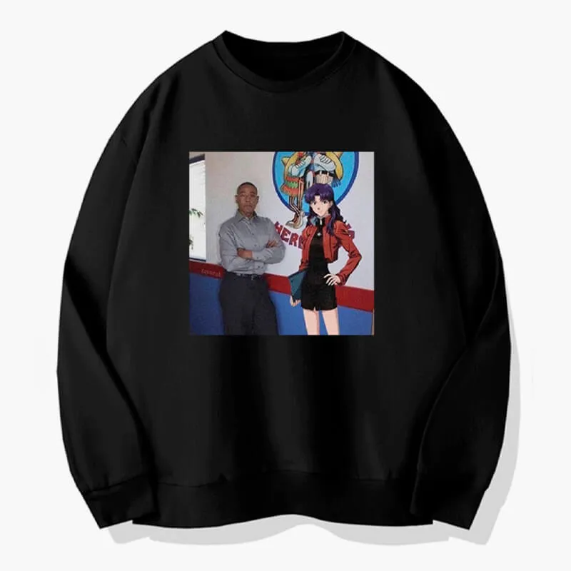Gus Fring and Misato Katsuragi Sweatshirt Breaking Bad