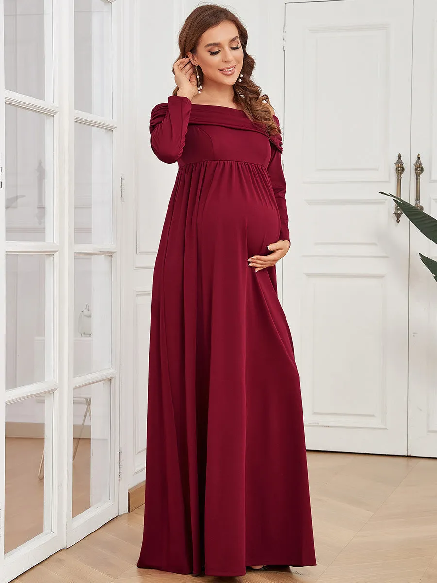 Long Sleeves Floor Length A Line Wholesale Maternity Dresses