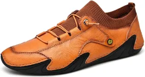Men's Loafers, Vintage Leather, Casual Oxfords, Handmade, Comfortable, Walking, Business, Work, Office Dresses, Non-Slip Outdoor, Summer Driving, Round Toe, Slip-in Shoes, Wide Fit