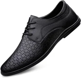 Mens Loafers Walking Breathable Non-Slip Faux Patent Leather Oxford Dress Shoes
