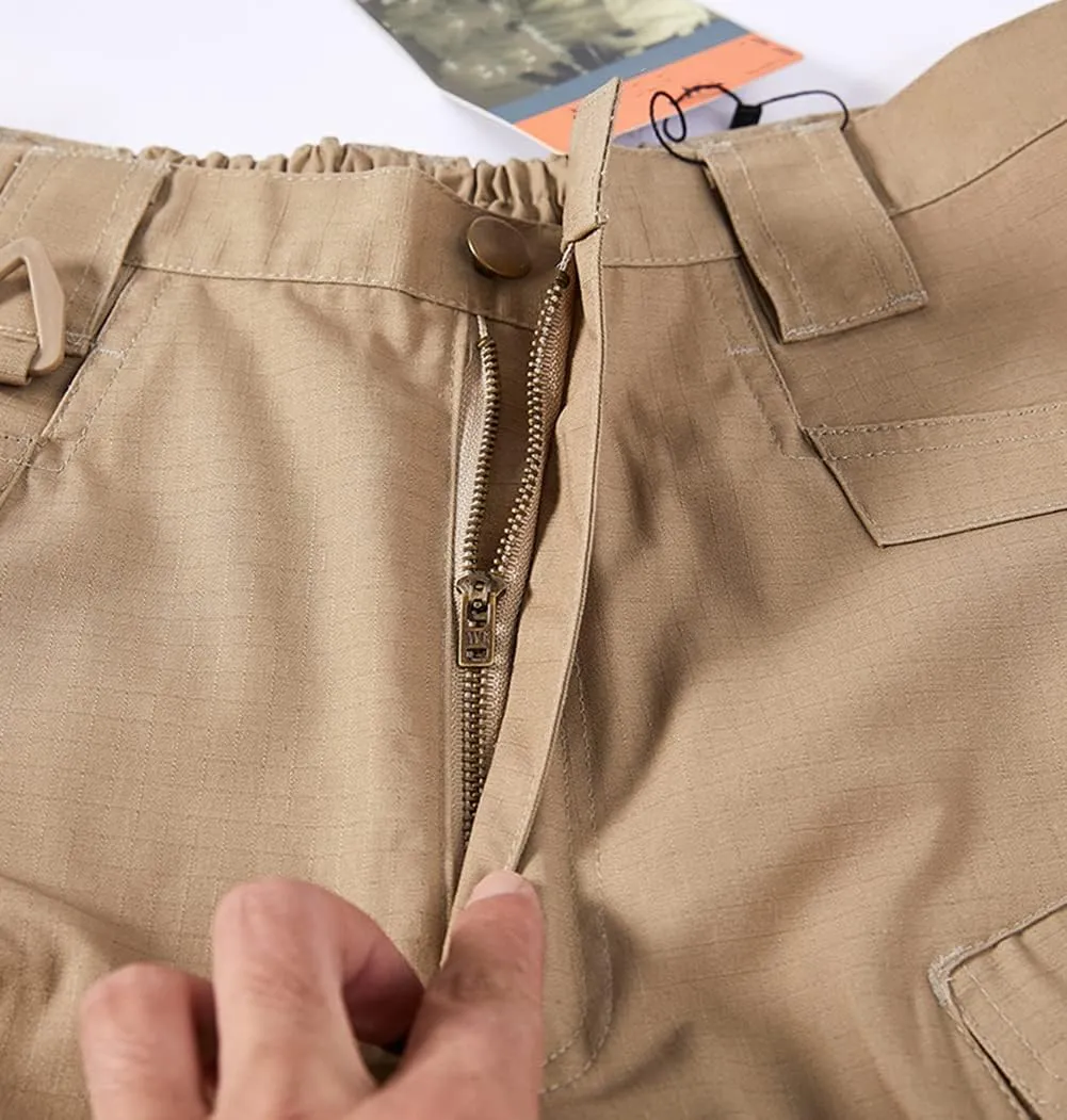 Men's Outdoor Cargo Work Trousers Tactical Pants Ripstop Combat Trousers Hiking Pants Men Waterproof Climbing Pants