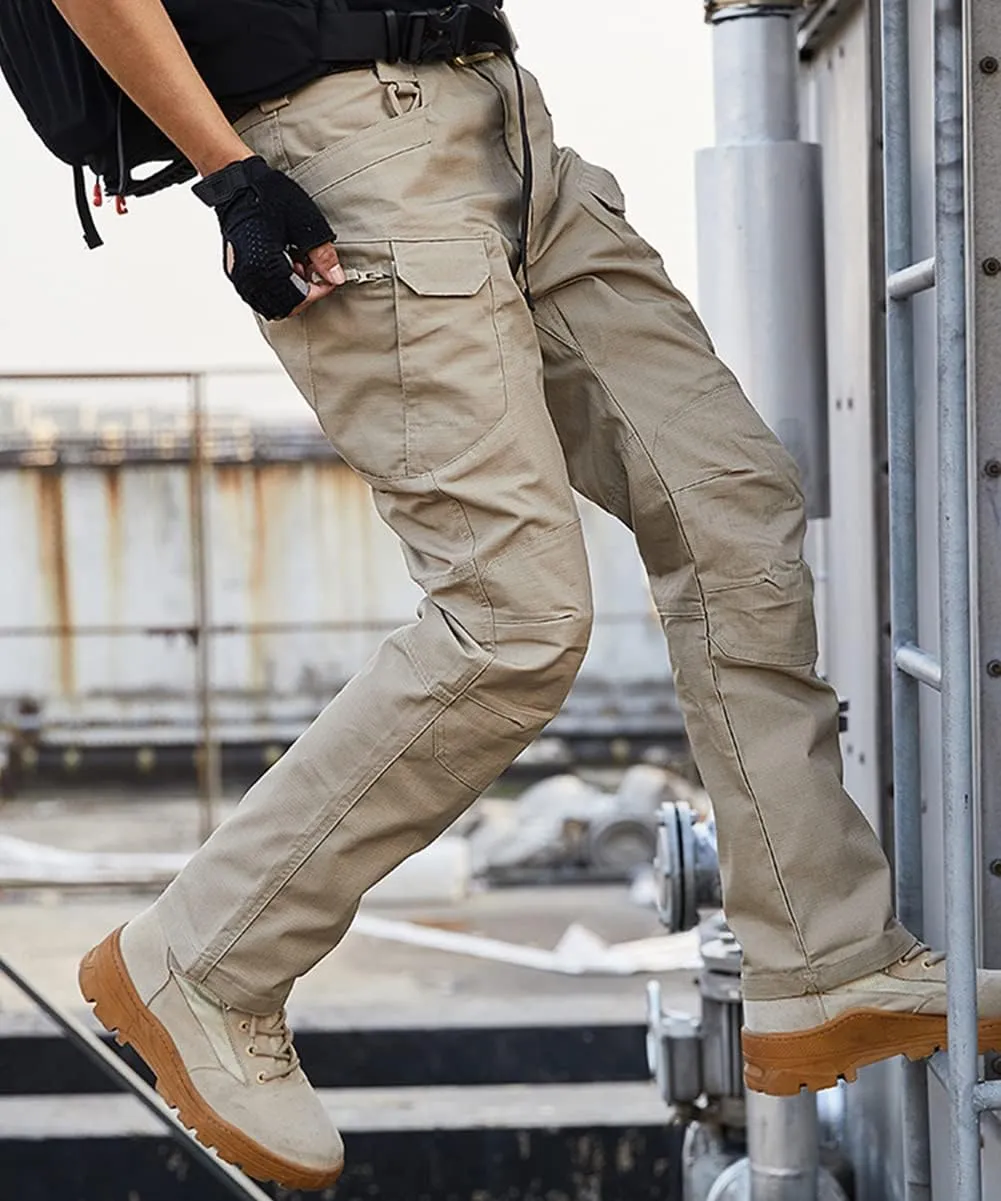 Men's Outdoor Cargo Work Trousers Tactical Pants Ripstop Combat Trousers Hiking Pants Men Waterproof Climbing Pants