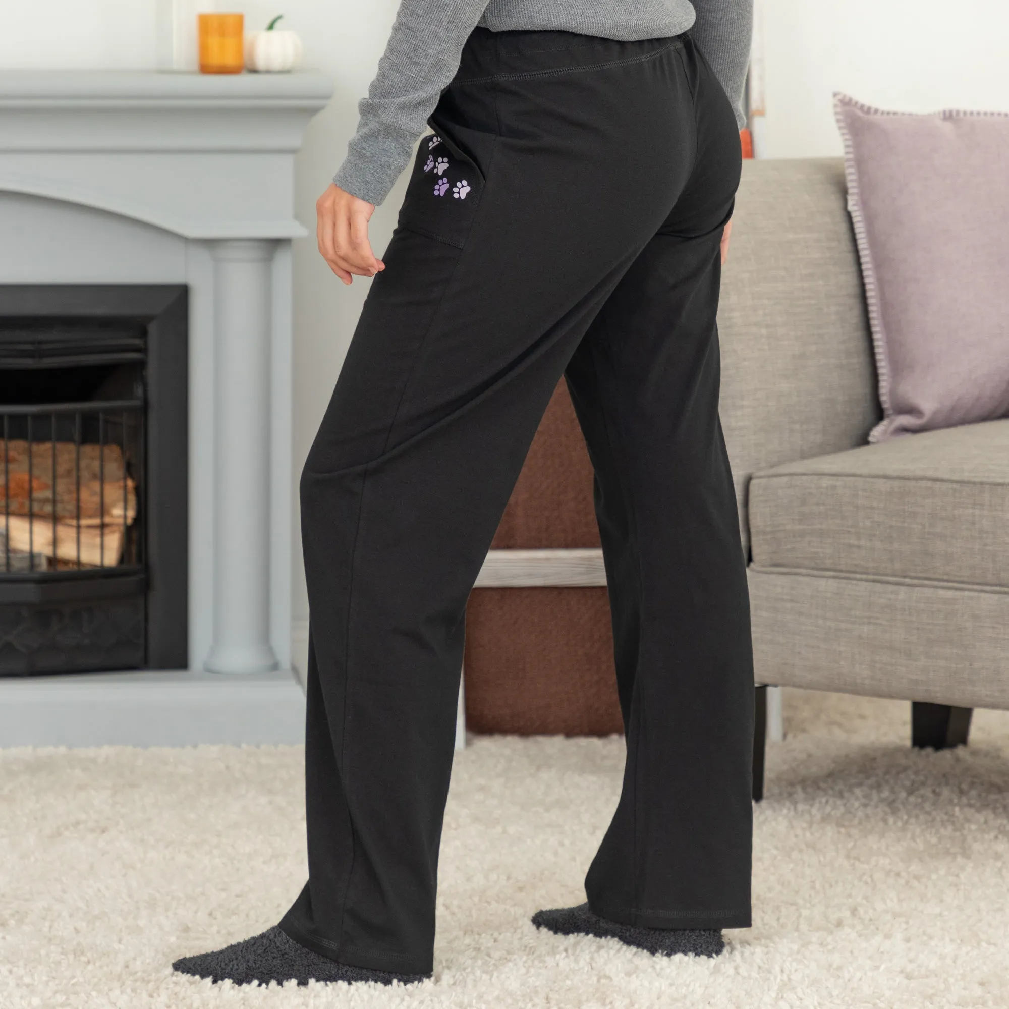Paw Print Casual Pants