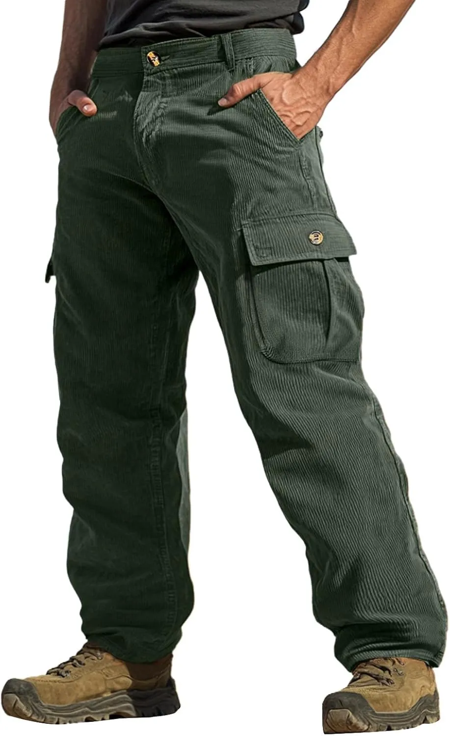 Tactical Hiking Cargo Pants for Men Ripstop Waterproof Stretch Pants Elastic Waist Baggy Utility Outdoor Apparel