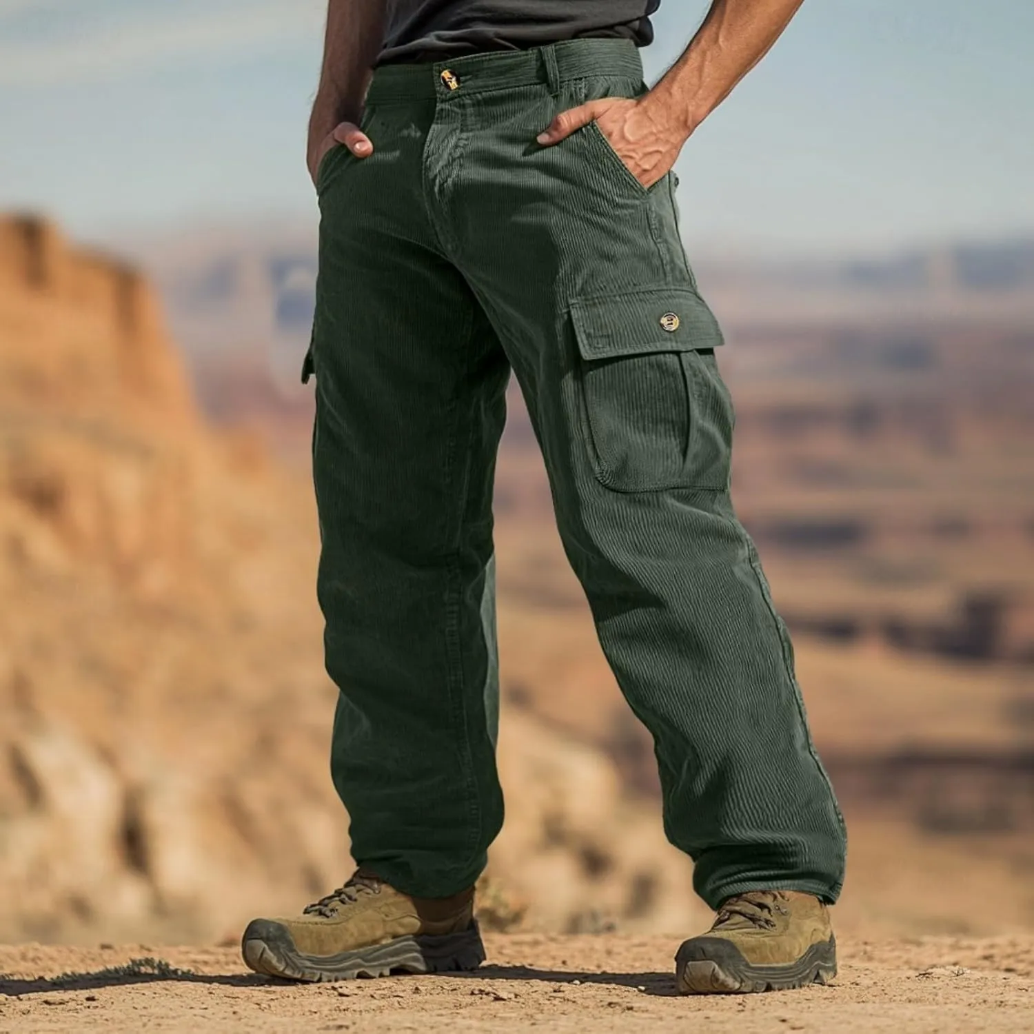 Tactical Hiking Cargo Pants for Men Ripstop Waterproof Stretch Pants Elastic Waist Baggy Utility Outdoor Apparel