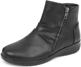 Women's Ankle Boots Comfortable Round Toe Low Heel Anti-slip Zipper Booties