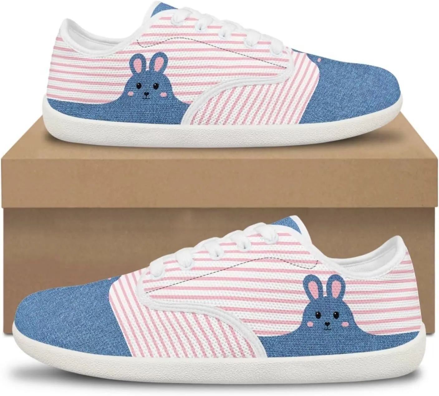 Women's Bunny Work Loafer Lace-Up Tennis Shoes Low Top Running Sneakers Driving Walking Shoe