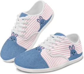 Women's Bunny Work Loafer Lace-Up Tennis Shoes Low Top Running Sneakers Driving Walking Shoe