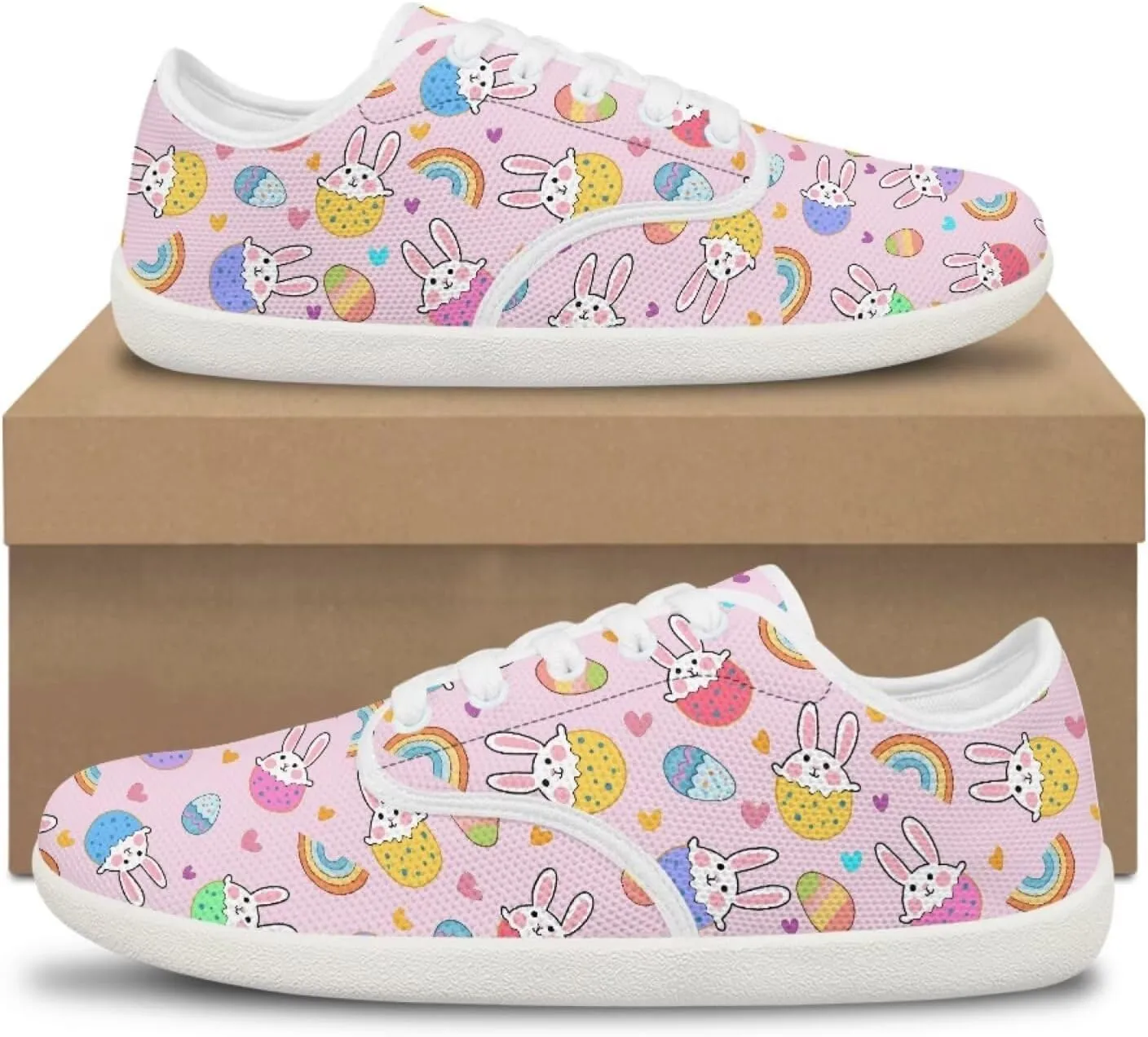Women's Bunny Work Loafer Lace-Up Tennis Shoes Low Top Running Sneakers Driving Walking Shoe