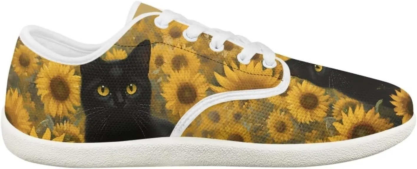 Women's Cat Running Barefoot Sneakers Casual Leisure Driving Loafers Lace-Up Outdoor Walking Shoes