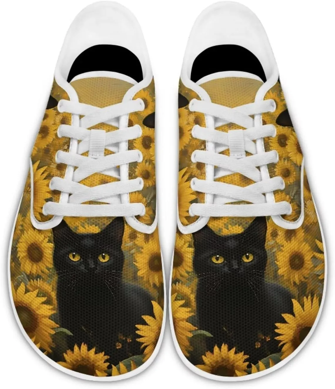 Women's Cat Running Barefoot Sneakers Casual Leisure Driving Loafers Lace-Up Outdoor Walking Shoes