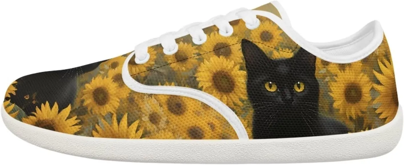 Women's Cat Running Barefoot Sneakers Casual Leisure Driving Loafers Lace-Up Outdoor Walking Shoes