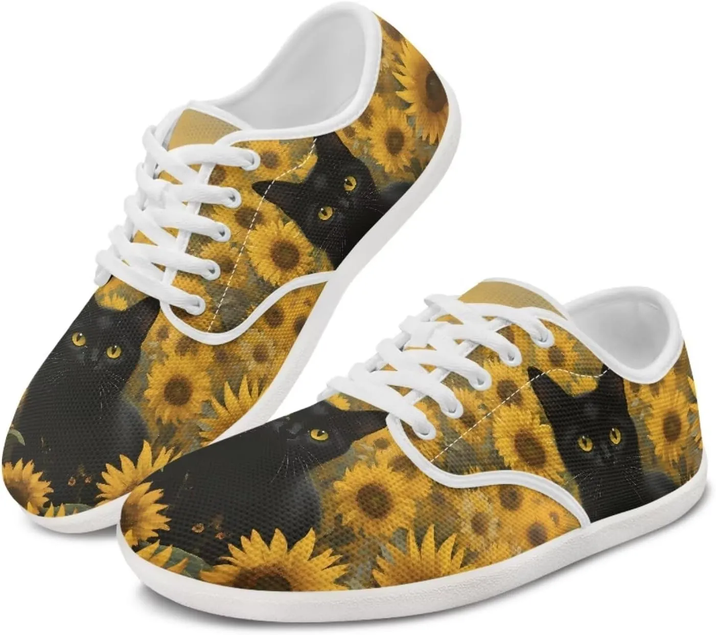 Women's Cat Running Barefoot Sneakers Casual Leisure Driving Loafers Lace-Up Outdoor Walking Shoes