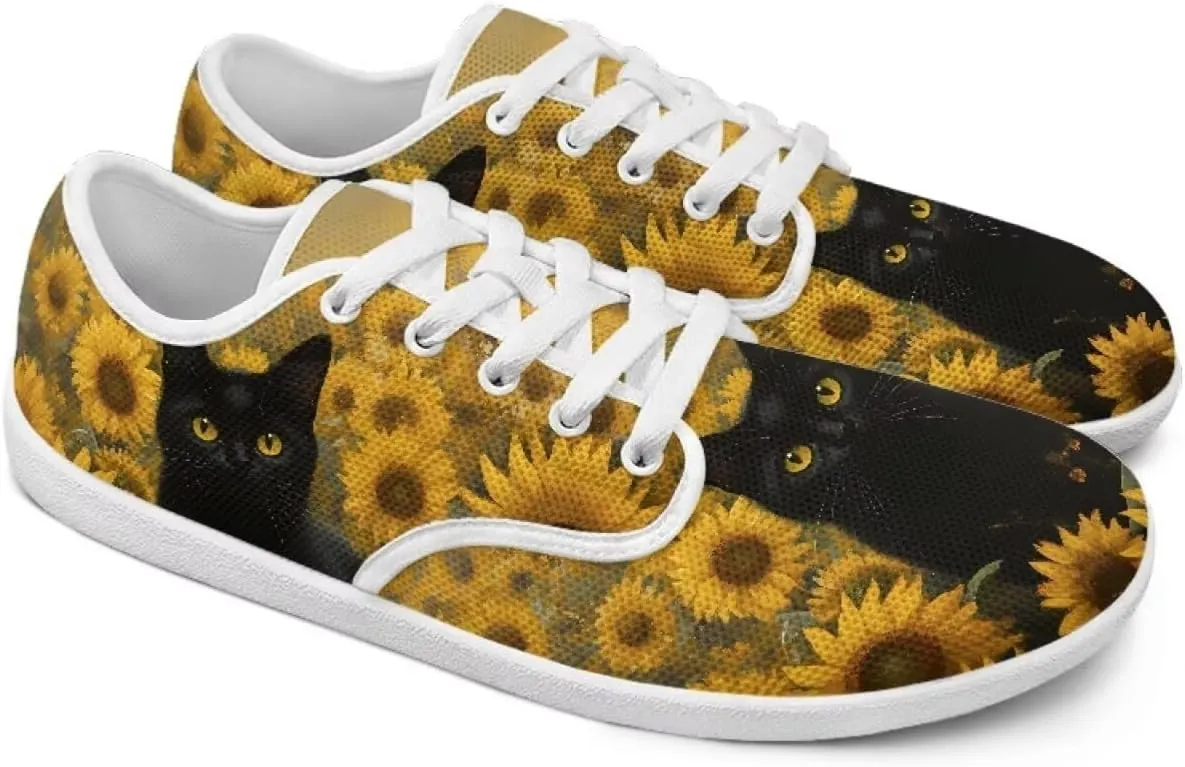 Women's Cat Running Barefoot Sneakers Casual Leisure Driving Loafers Lace-Up Outdoor Walking Shoes