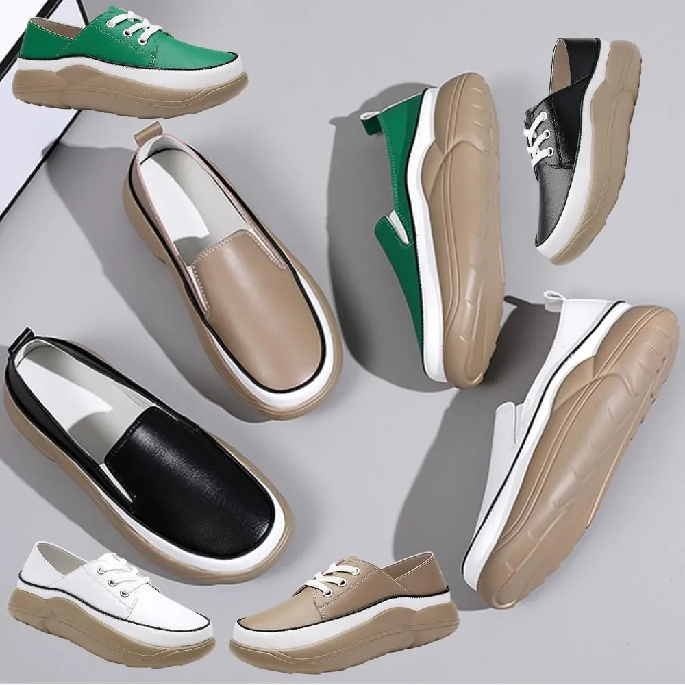 Women's Comfortable Slip-On Platform Shoes, Casual Walking Loafers with Soft Sole, Breathable and Lightweight for Daily Wear & Pregnancy