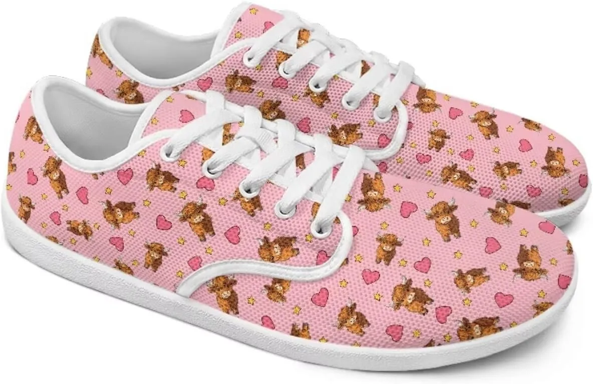 Women's Highland Cattle Running Shoe Leisure Business Loafer Flat Outdoor Walking Platform Sneaker