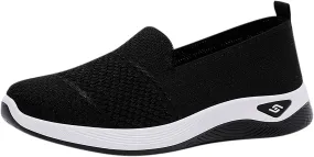 Womens Slip on Walking Shoes Non Slip Mesh Loafers Comfortable Arch Support Orthopedic Sneaker for Maternity Elderly